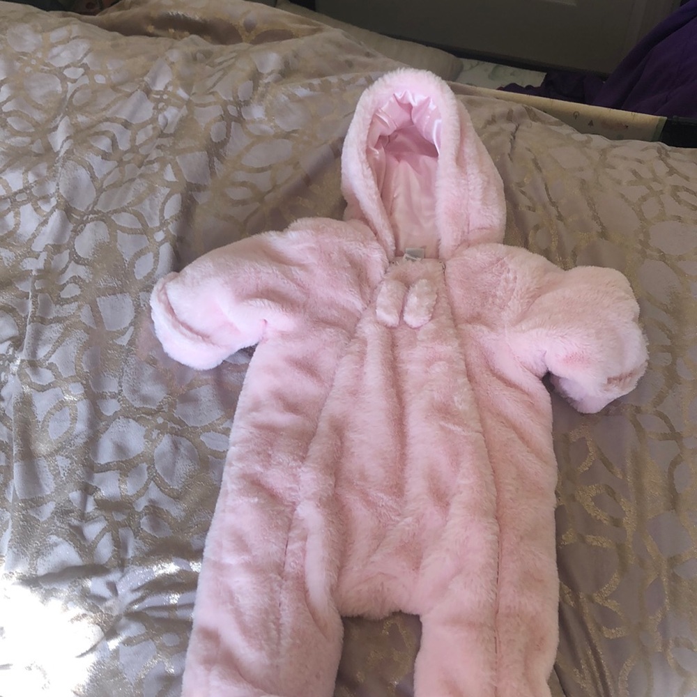 Little me Baby girl pink fur coat